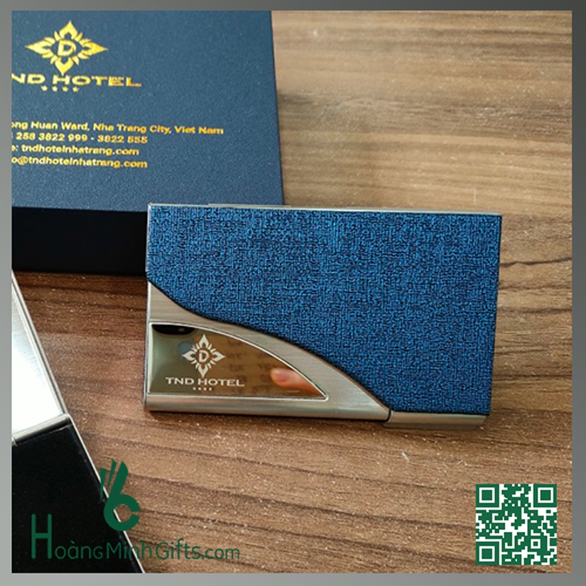 HỘP ĐỰNG NAMECARD KIM LOẠI PHỐI DA - KHÁCH HÀNG TND HOTEL