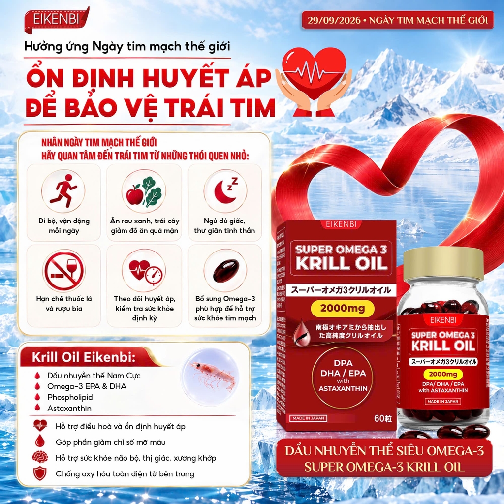 Krill oil Eikenbi: Bí quyết chăm sóc sức khỏe mỗi ngày