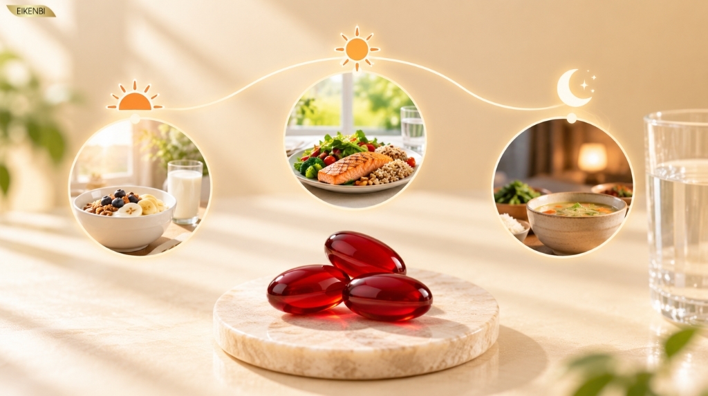 Omega 3 nhuyễn thể nên uống trong hoặc ngay sau bữa ăn