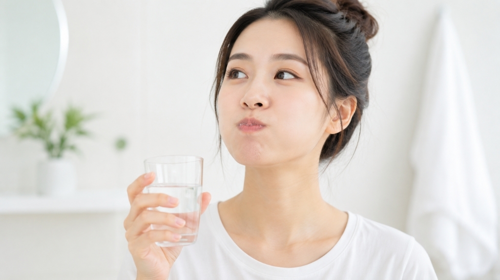 Súc miệng bằng nước sau khi uống