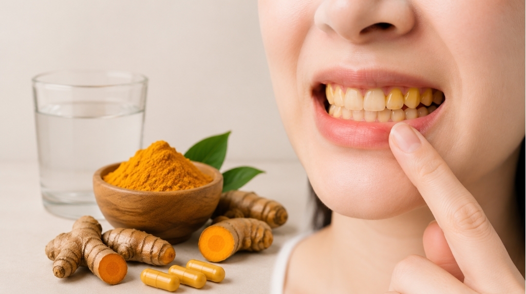 Lý do uống nghệ Nano có thể làm ố vàng răng
