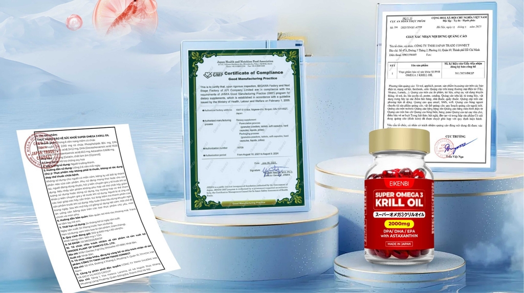 Viên uống dầu nhuyễn thể Omega 3 Krill Oil Eikenbi