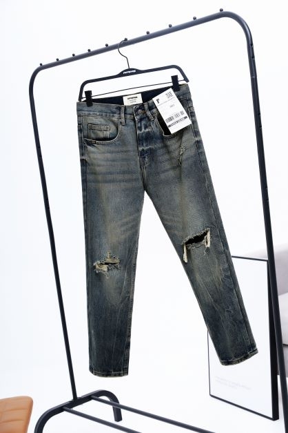 Quần Jeans Slim Cropped Paint