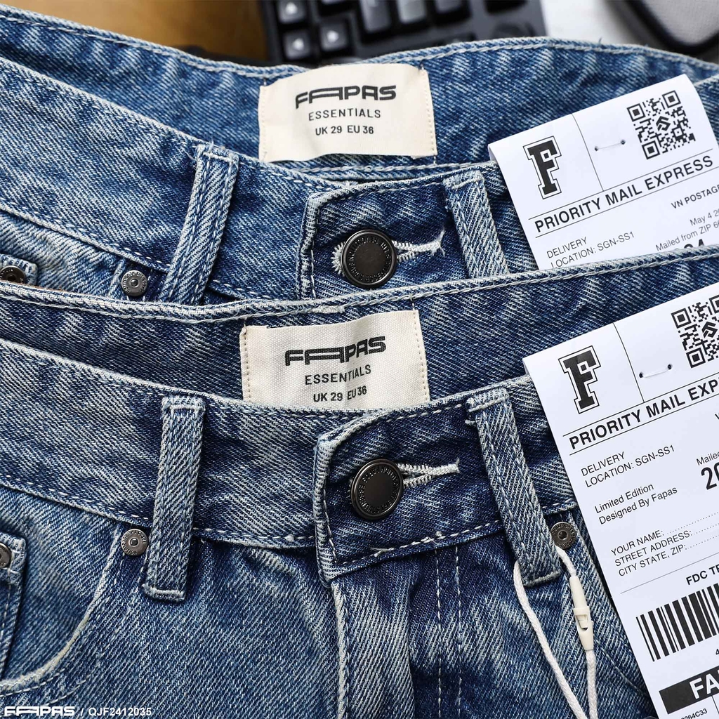 Quần Jean Fapas Crop Fit Rung