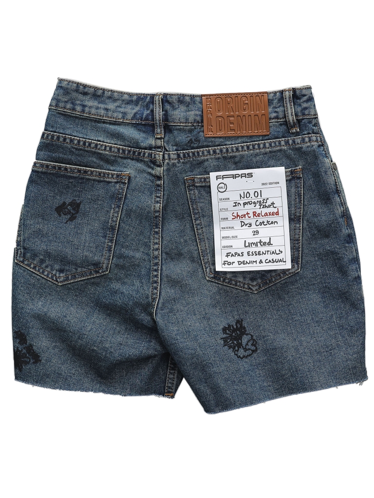 Quần Shorts Jean Relaxed Measure