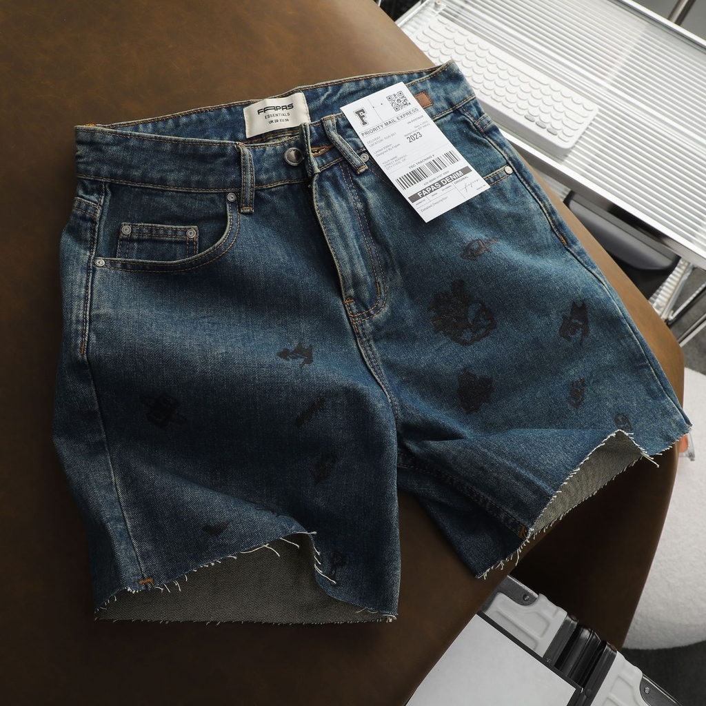 Quần Shorts Jean Relaxed Measure