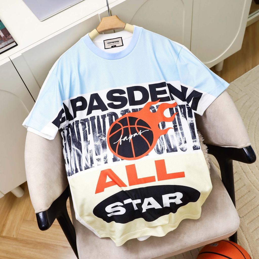 Áo Thun Ngắn Mesh Relaxed Fire