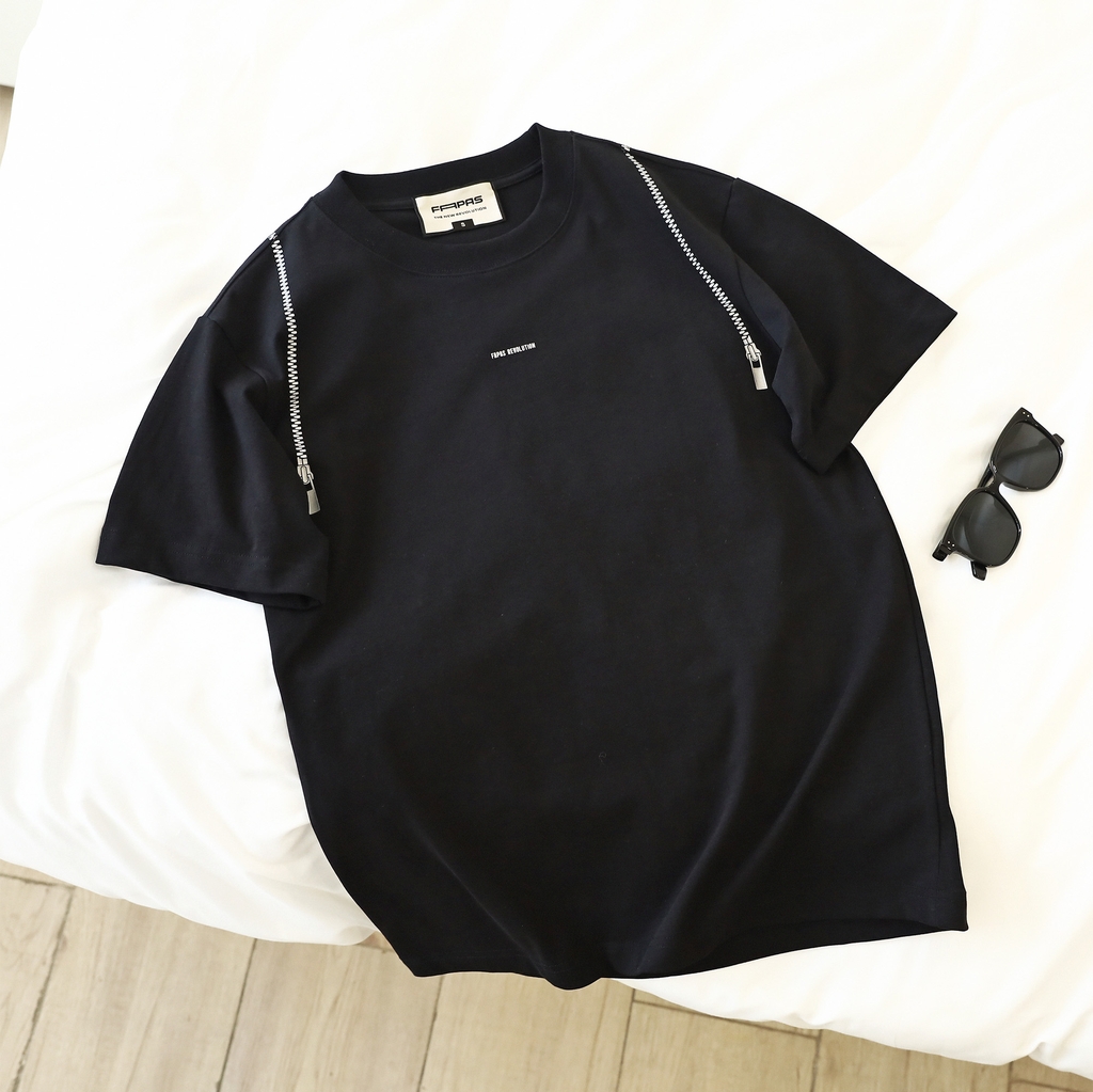 Áo Thun Ngắn Relaxed Zipper