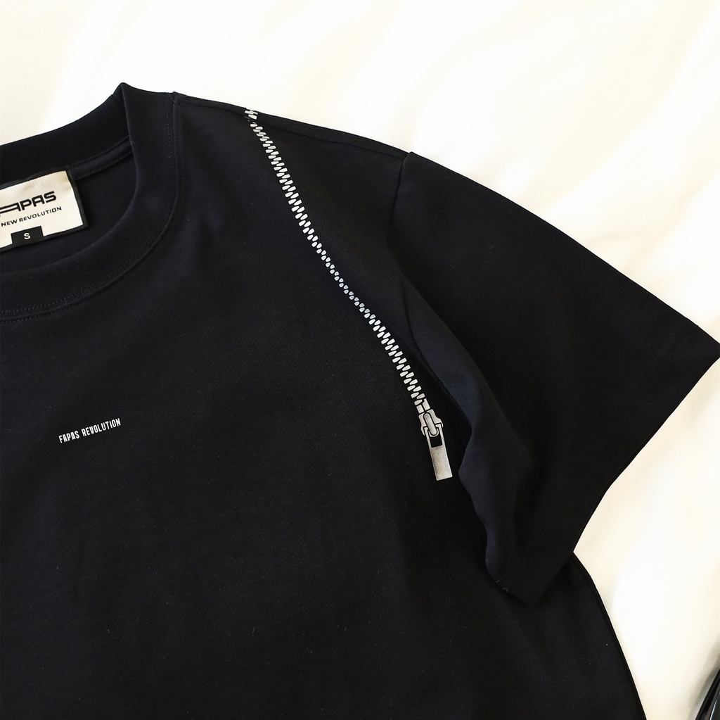 Áo Thun Ngắn Relaxed Zipper