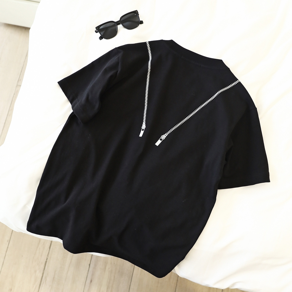 Áo Thun Ngắn Relaxed Zipper