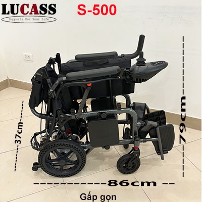 Xe lăn điện ngả lưng Lucass S-500 pin lithium, phanh tự động Y TẾ THÁI HƯNG