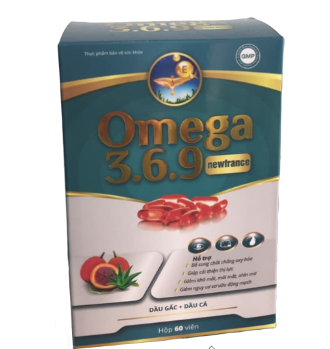 Viên uống Omega 3.6.9 Newfrance dầu gấc + dầu cá hộp 60 viên