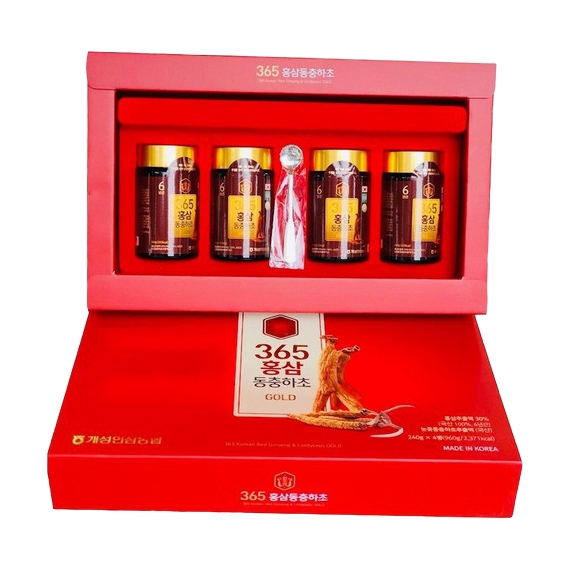 Cao Hồng Sâm Đông Trùng Hạ Thảo 365 Gold - 4 lọ