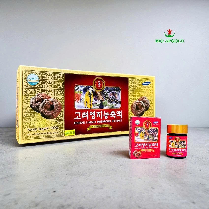 Cao Linh Chi Nguyên Chất Hộp 50g * 5 Lọ - Bio Apgold - Cao Linh Đỏ Hàn Quốc