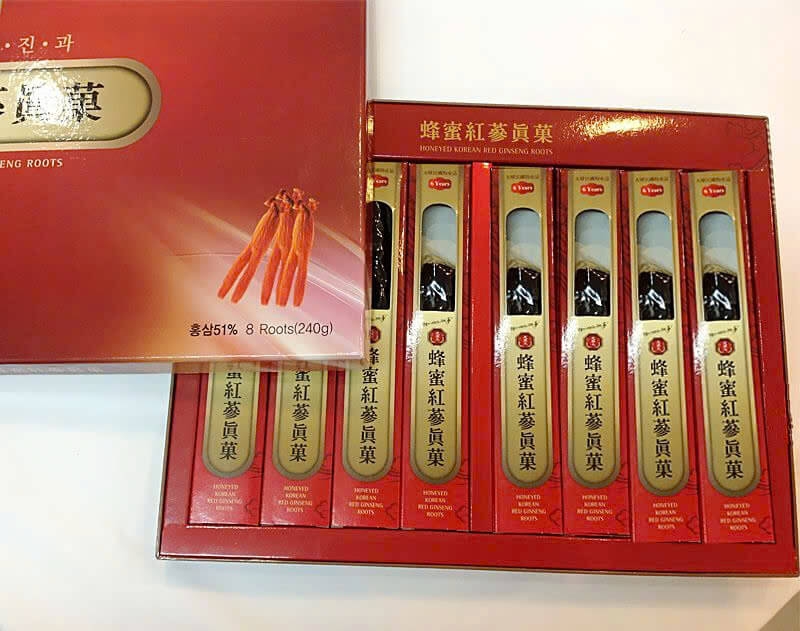 Sâm Củ Tẩm Mật Ong Hàn Quốc - Sâm Củ Mật Ong Bio Apgold ( hộp 8 Củ )
