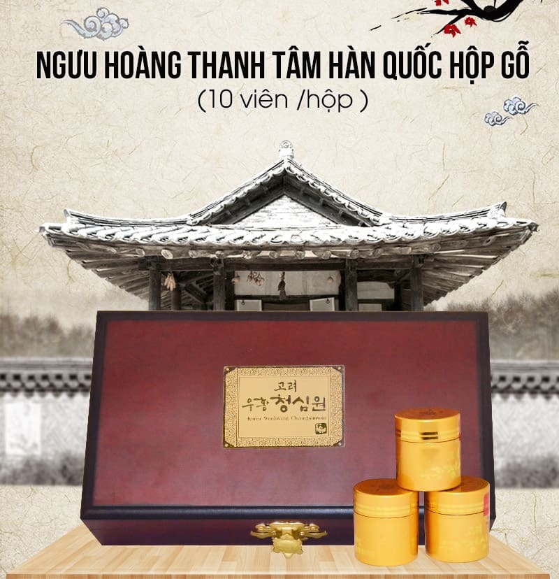 Ngưu Hoàng Thanh Tâm Hộp Gỗ 10 Viên Bio Apgold – Bổ Não, Ổn Định Huyết Áp