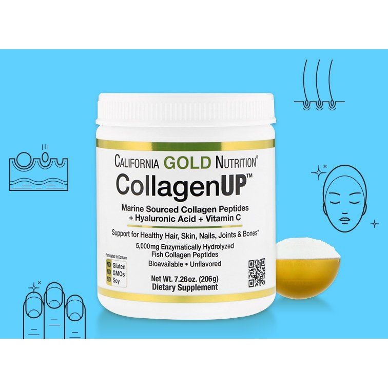 BỘT COLLAGEN THỦY PHÂN CALIFORNIA GOLD NUTRITION COLLAGEN UP CỦA MỸ 206G