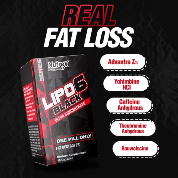 NUTREX LIPO6 BLACK ULTRA FAT BURNER, ĐỐT MỠ  LIPO 6 MẠNH MẼ (60 VIÊN)