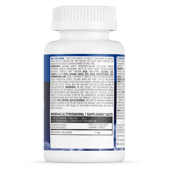 OSTROVIT MELATONIN 1MG (300 VIÊN) - HỖ TRỢ CẢI THIỆN GIẤC NGỦ