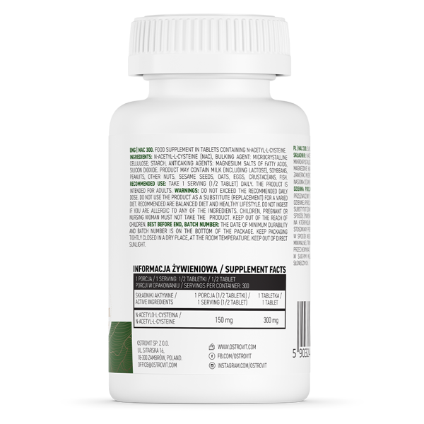 Ostrovit NAC 300MG - THỰC PHẨM BỔ SUNG TĂNG CƯỜNG SỨC KHỎE VƯỢT TRỘI (150 VIÊN)
