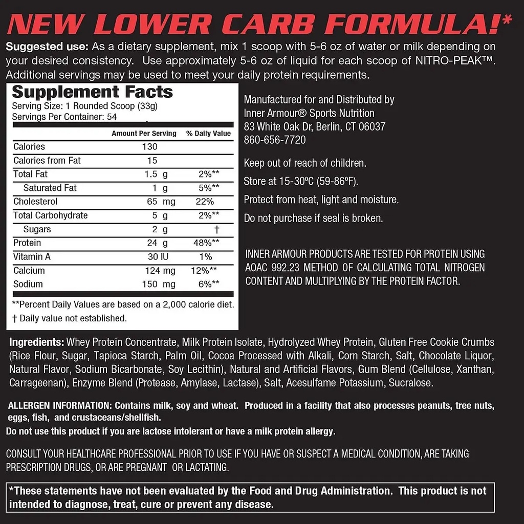WHEY PROTEIN NITRO PEAK - HỖ TRỢ TĂNG CƠ (4 LBS)