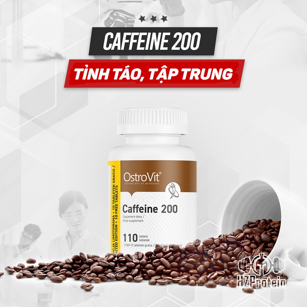 OSTROVIT CAFFEINE 200MG - VIÊN UỐNG GIÚP TỈNH TÁO, TẬP TRUNG (110 VIÊN)