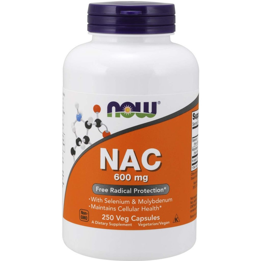 NOW NAC 600MG - Hỗ trợ hệ hô hấp và giải độc gan (250 VIÊN)