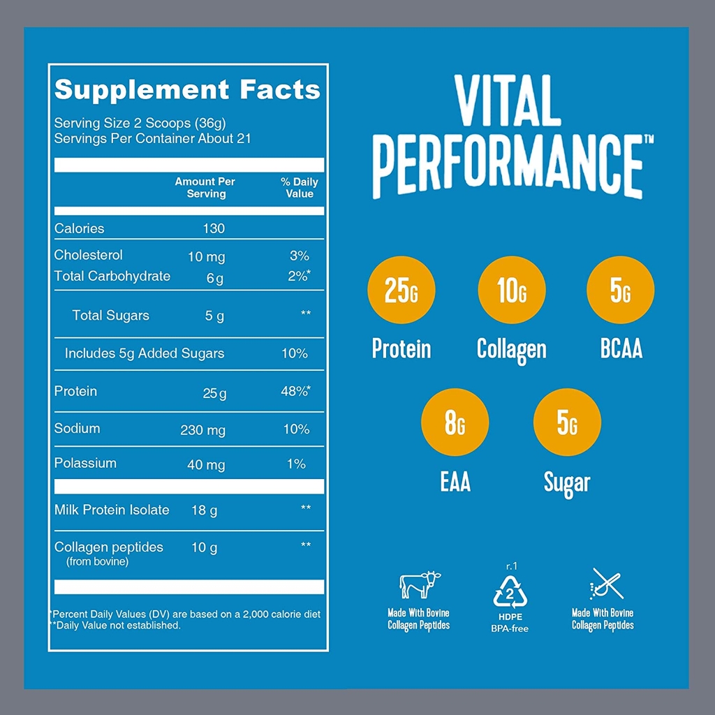 [COMBO] Vital Protein Collagen + Vitamin C 1000mg - Hỗ trợ chức năng, tái tạo sụn khớp, Da Móng Tóc