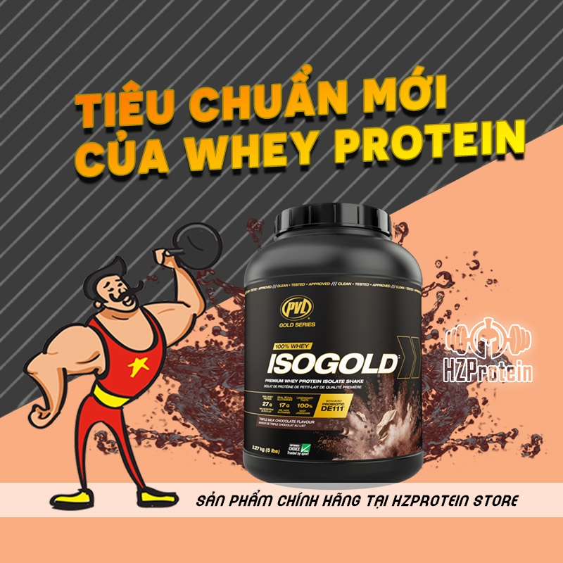 PVL ISO GOLD 100% ISOLATE PROTEIN WHEY + PROBIOTIC ENZYME TIÊU HÓA (5 LBS)