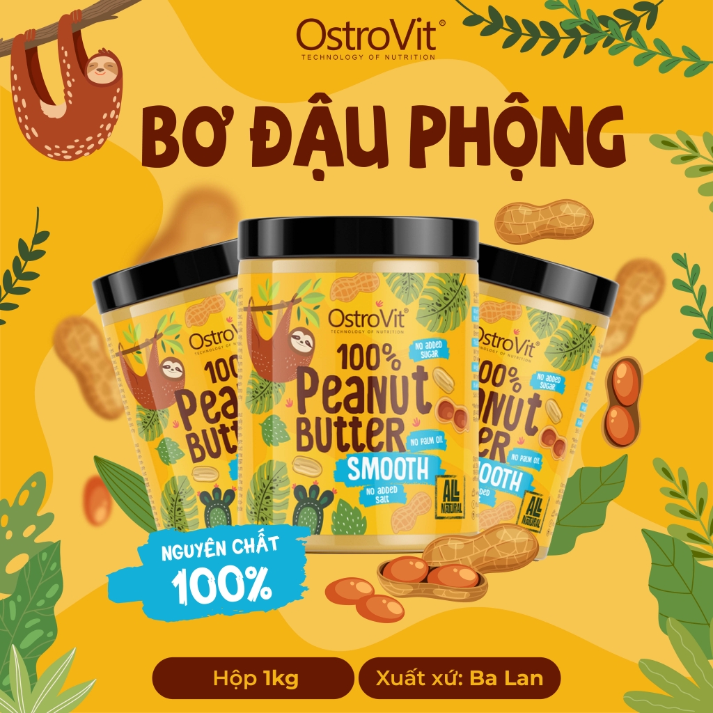 OSTROVIT PEANUT BUTTER BƠ ĐẬU PHỘNG (1 KG)