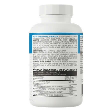 OSTROVIT GLUCOSAMINE + MSM + CHONDROITIN - HỖ TRỢ CHỨC NĂNG, CẢI THIỆN XƯƠNG KHỚP (90 VIÊN)