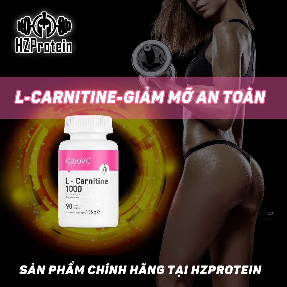 OSTROVIT L-CARNITINE, HỖ TRỢ GIẢM MỠ AN TOÀN CARNITINE DẠNG VIÊN (90 VIÊN)