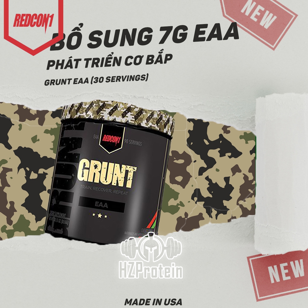 GRUNT EAA - BỔ SUNG AMINO THIẾT YẾU GIÚP PHÁT TRIỂN CƠ BẮP CỦA REDCON1 (30 LẦN DÙNG)