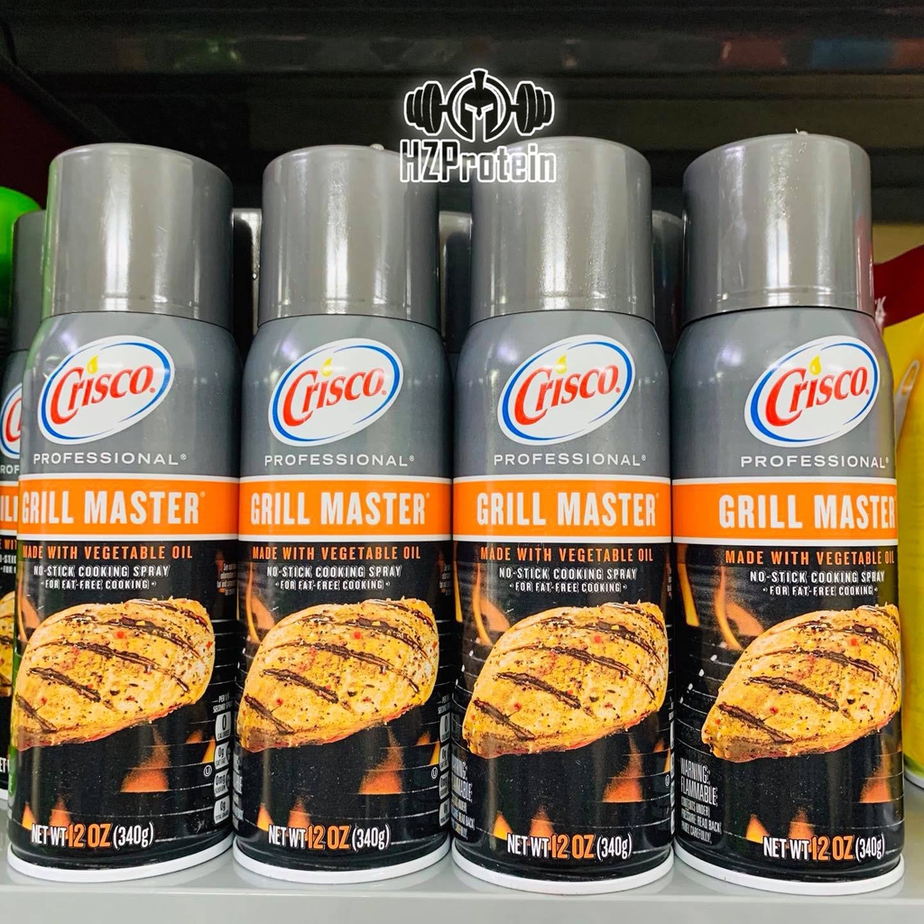 CRISCO GRILL MASTER COOKING SPRAY OIL - DẦU XỊT ĂN KIÊNG 0 CALORIE TIỆN LỢI (12 OZ)