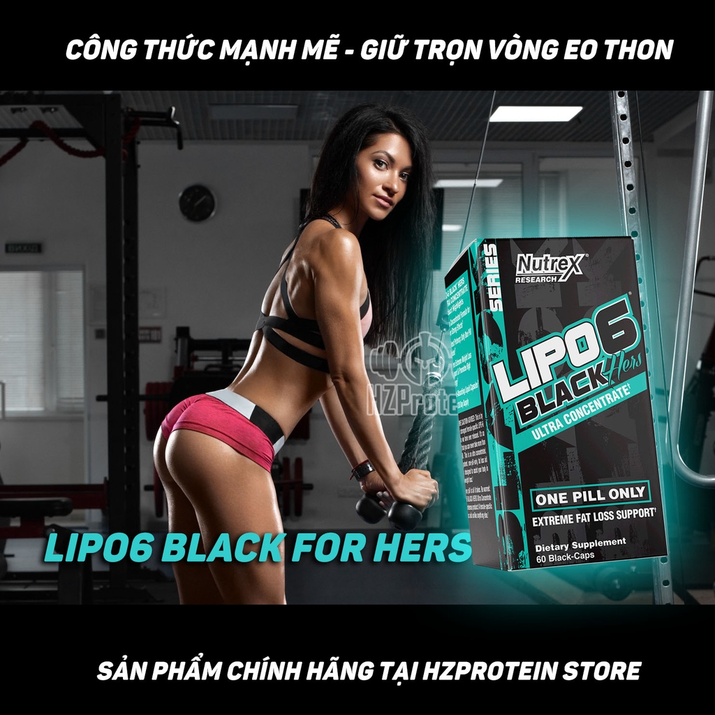 NUTREX LIPO6 BLACK HER - ĐỐT MỠ AN TOÀN DÀNH CHO NỮ (60 VIÊN)