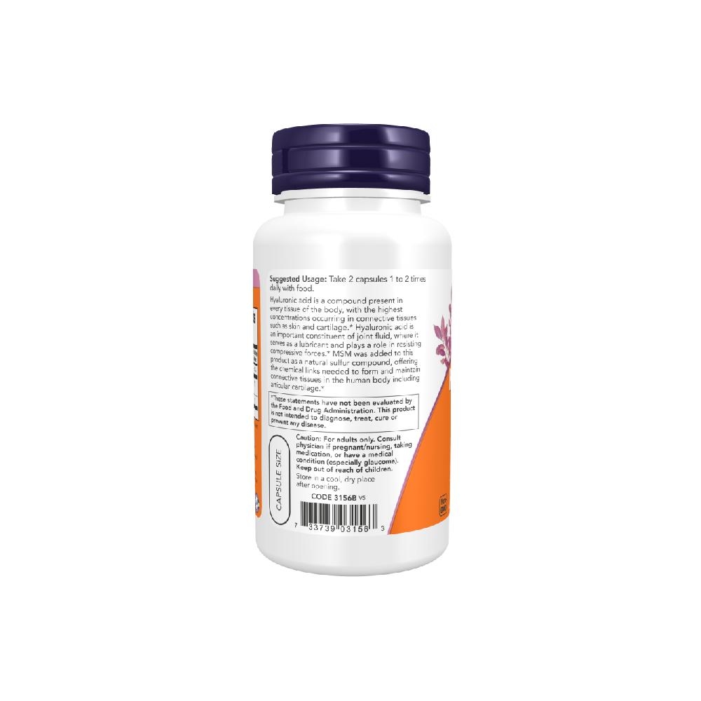 Now Hyaluronic Acid 50mg - Viên Uống Hỗ Trợ Xương Khớp, Cải Thiện Lão Hóa
