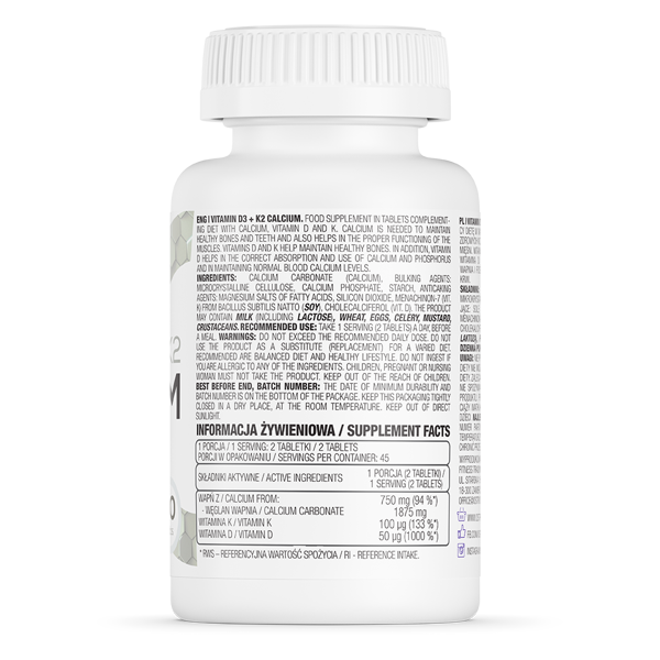Ostrovit Vitamin D3 K2 Calcium (90 VIÊN)