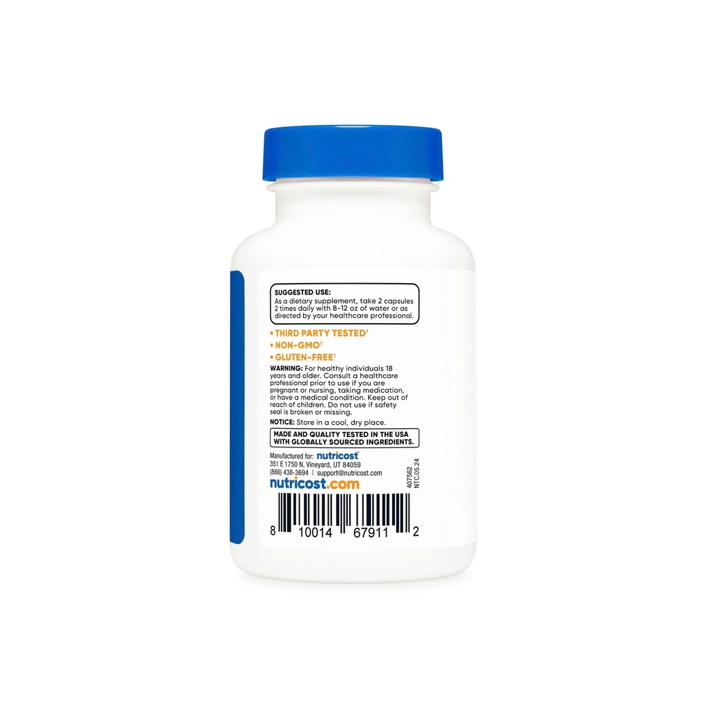 Nutricost Alpha GPC 600mg - Sức Khỏe Não Bộ, Cải Thiện Trí Nhớ (60 Viên)