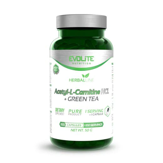 Evolite Acetyl L-Carnitine Hcl+ Green Tea, Viên uống Carnitine HCL và Chiết Xuất Trà Xanh Hỗ Trợ Giảm Mỡ (100 Viên)