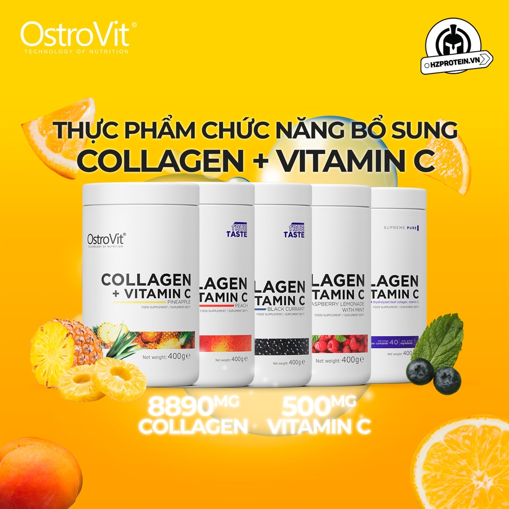 Ostrovit Collagen + Vitamin C (400g) - Hỗ trợ mọc tóc, móng tay chắc khỏe, trẻ hóa lan da