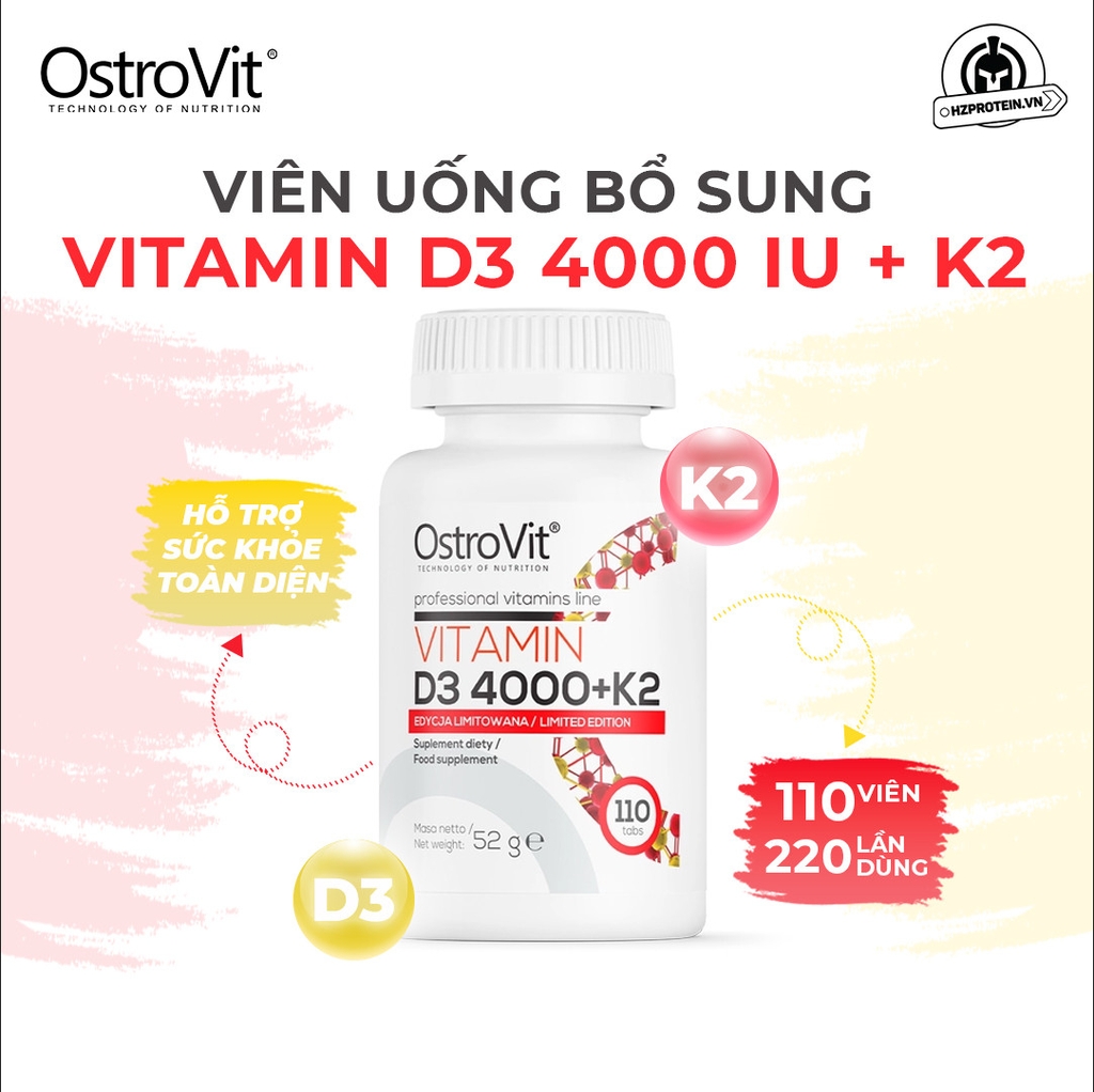 Ostrovit Vitamin D3 4000+K2 (110 viên)