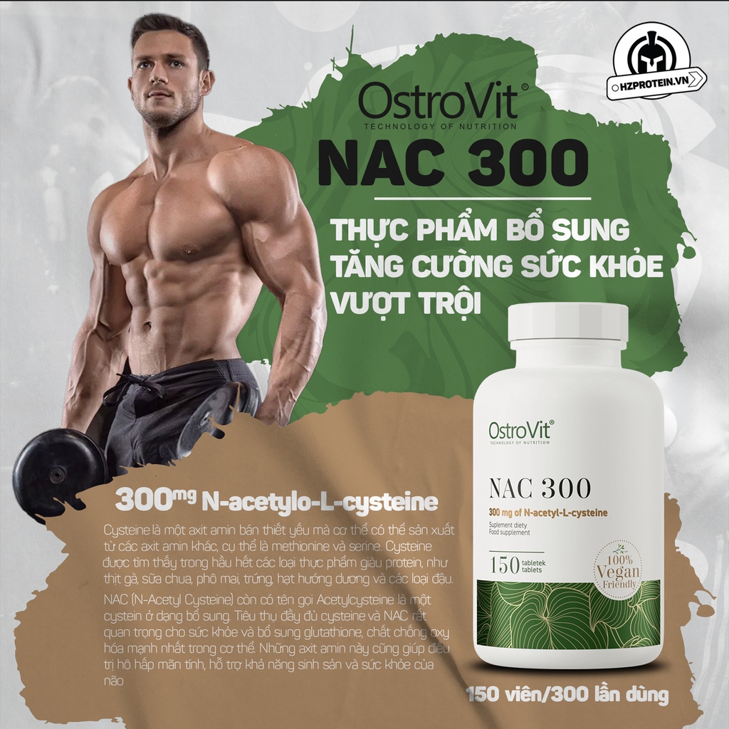 Ostrovit NAC 300MG - THỰC PHẨM BỔ SUNG TĂNG CƯỜNG SỨC KHỎE VƯỢT TRỘI (150 VIÊN)