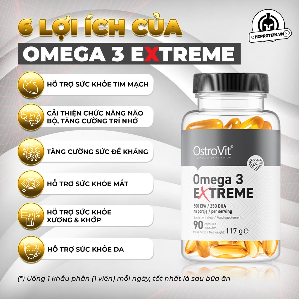 OSTROVIT OMEGA3 EXTREME DẦU CÁ FISH OIL (90/180 viên)