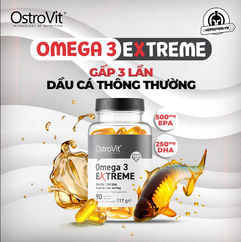 OSTROVIT OMEGA3 EXTREME DẦU CÁ FISH OIL (90/180 viên)