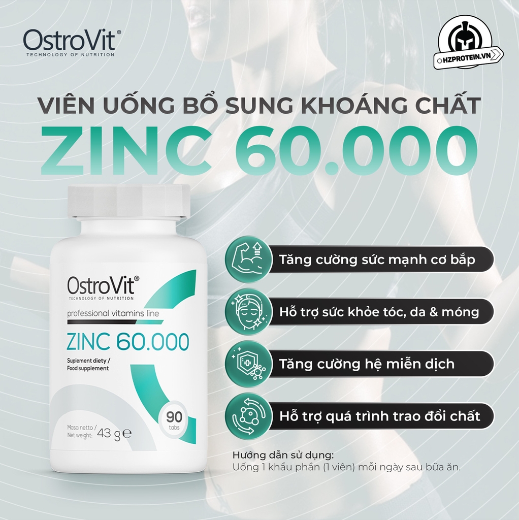 OstroVit - Zinc 60.000 (90 viên)