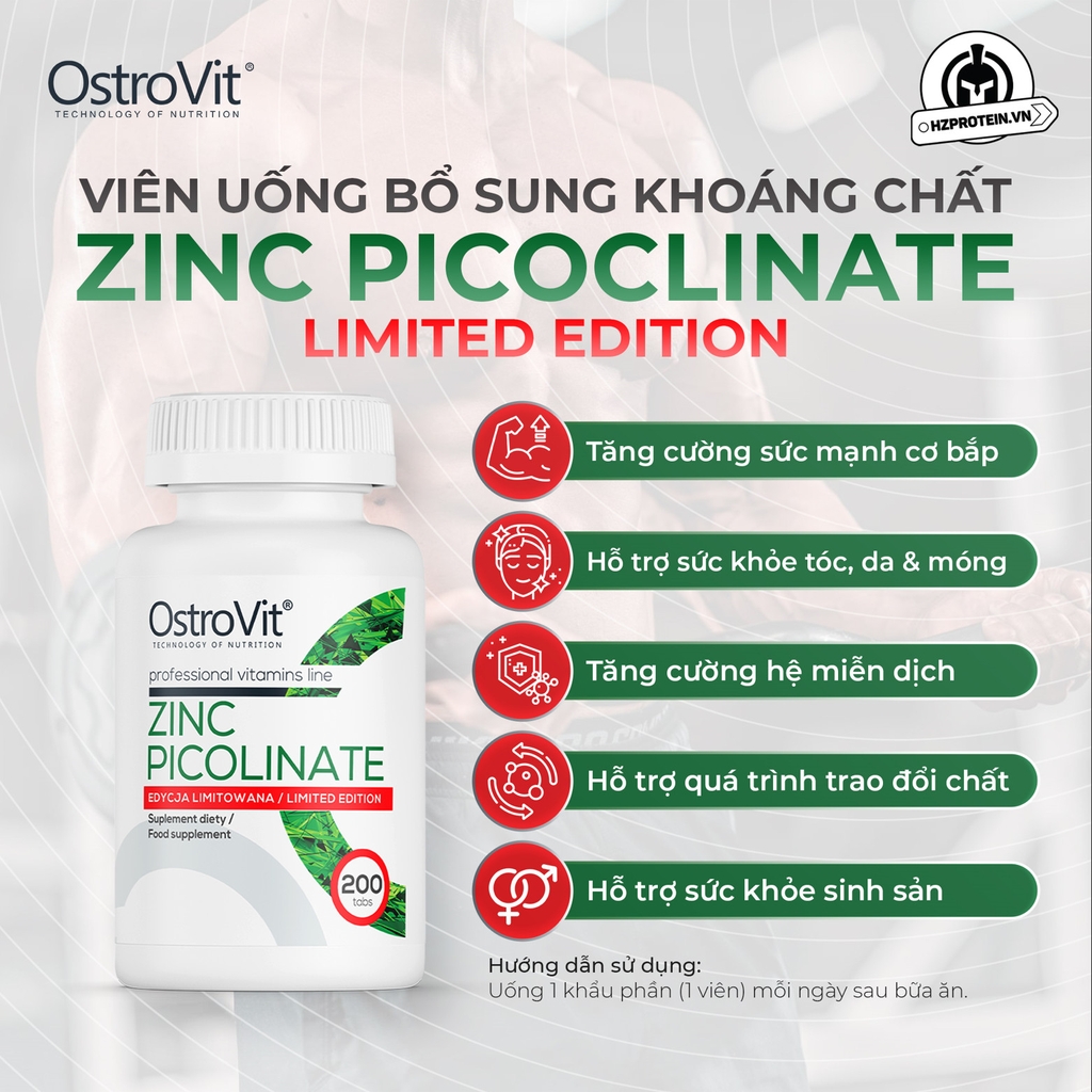 OSTROVIT ZINC PICOCLINATE 15mg (200 VIÊN) LIMITED EDITION