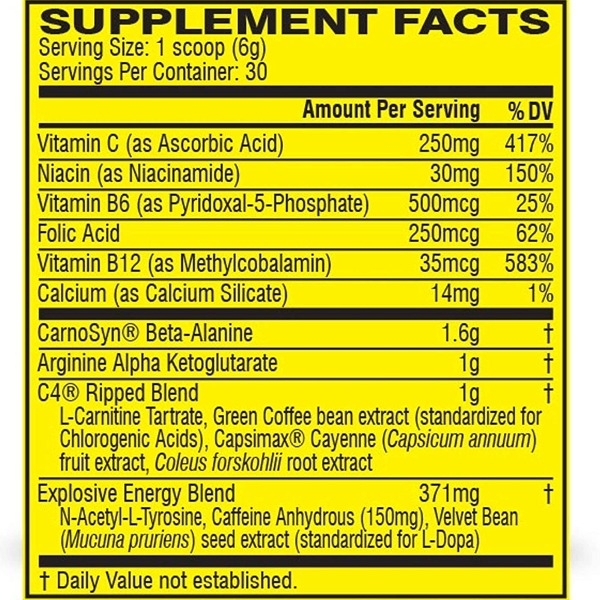 CELLUCOR C4 ORIGINAL PREWORKOUT - TĂNG SỨC MẠNH (30 LẦN DÙNG)