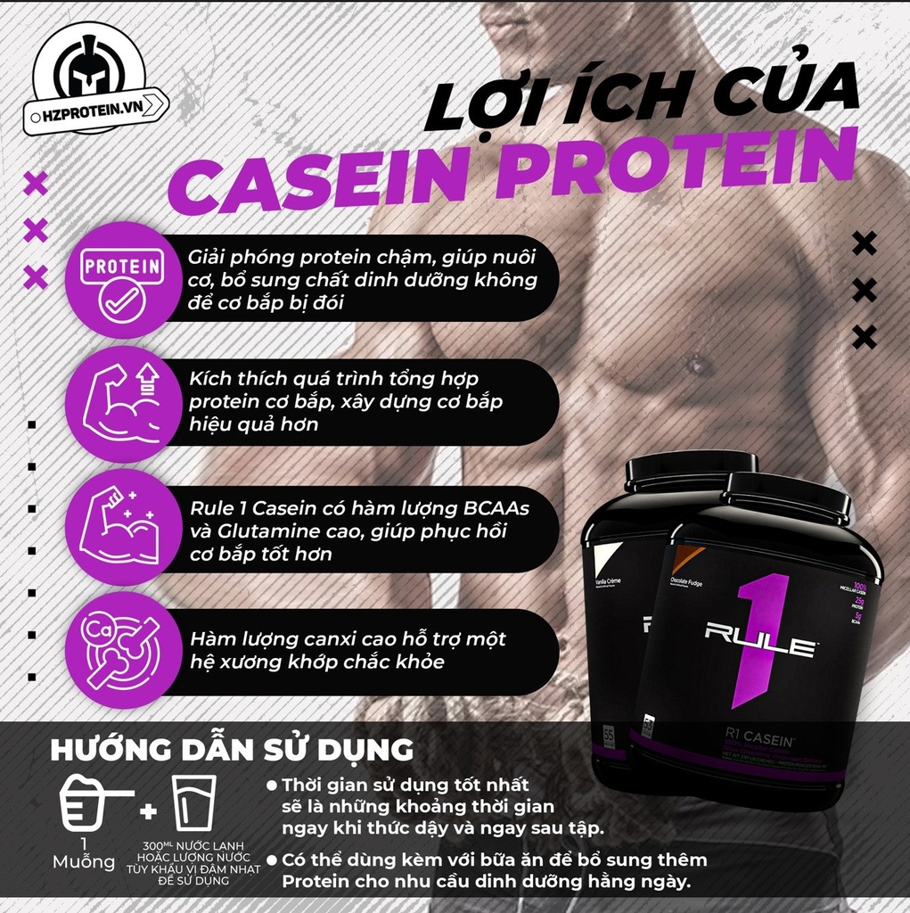 RULE1 CASEIN PROTEIN - SỮA PROTEIN TRẢI DÀI (4 LBS)