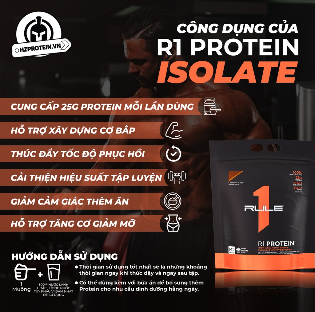 Rule1 Protein Whey Isolate Protein (10 lbs)