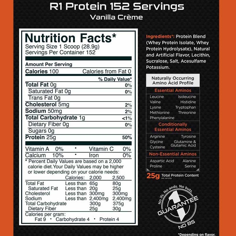 Rule1 Protein Whey Isolate Protein (10 lbs)